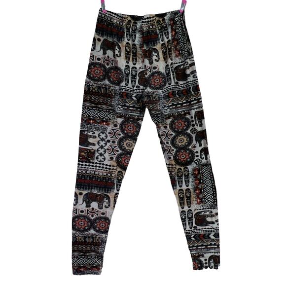 Boho Print Tribal Aztec Pattern Pull On Leggings No Tag - Picture 3 of 10